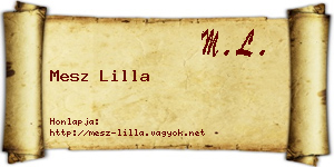 Mesz Lilla névjegykártya